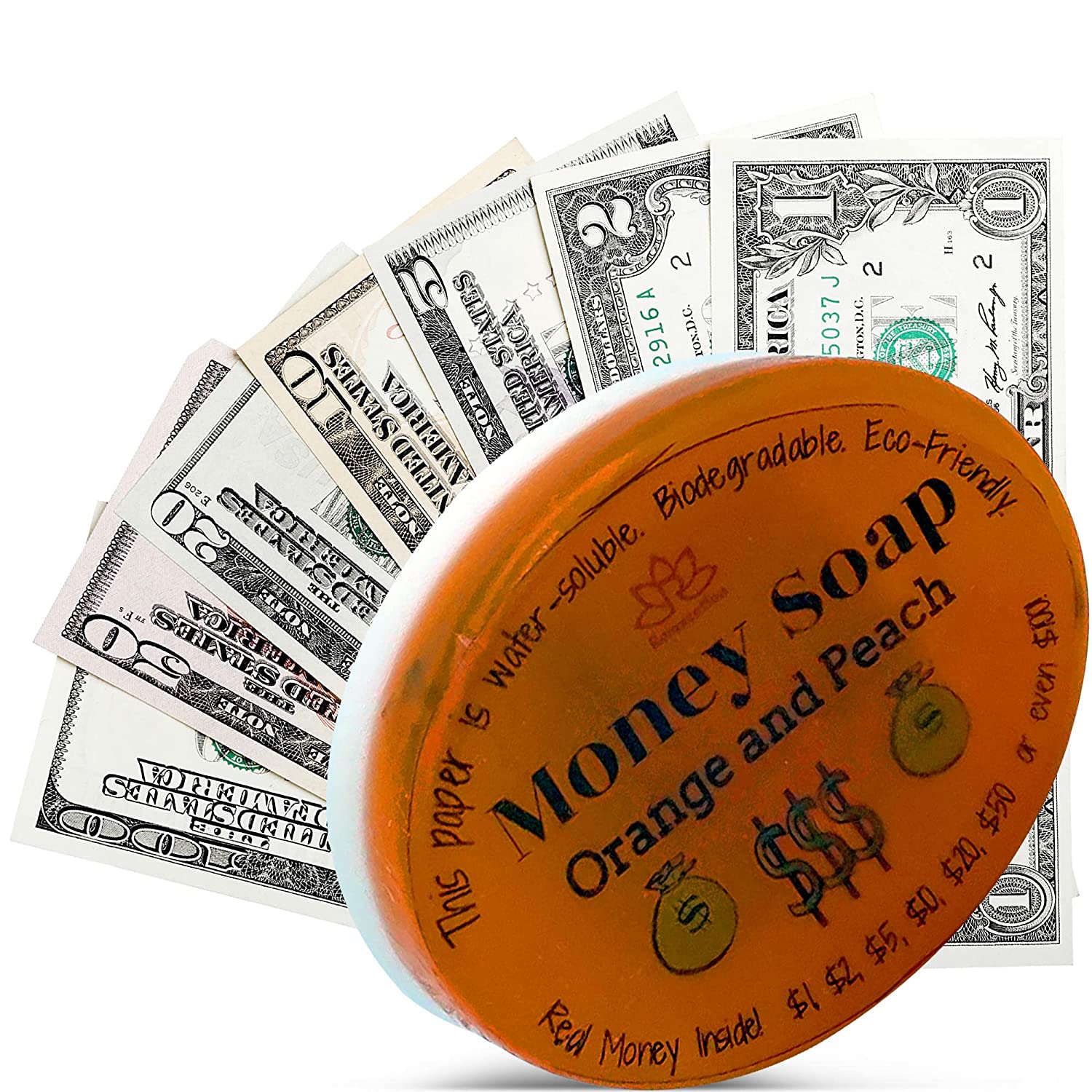 Money Soap Bar with Real Cash Inside Up to $100 Bill Inside in Each Bar -  Shea Butter Soap Refreshing Cucumber and Mint - Gift For Holidays 